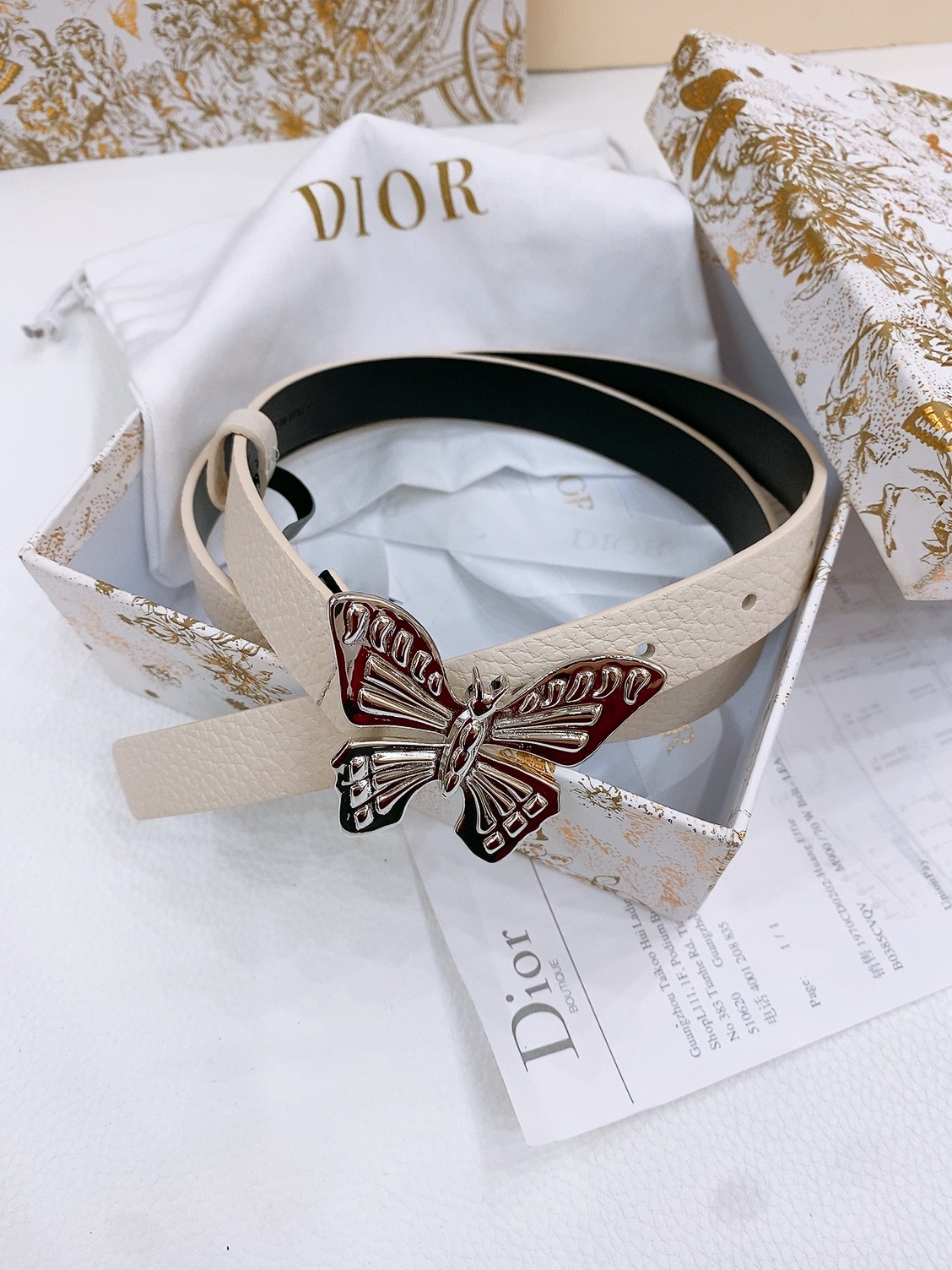 Dior Saddle Belt Cowhide Leather Belt 2.0CM Width