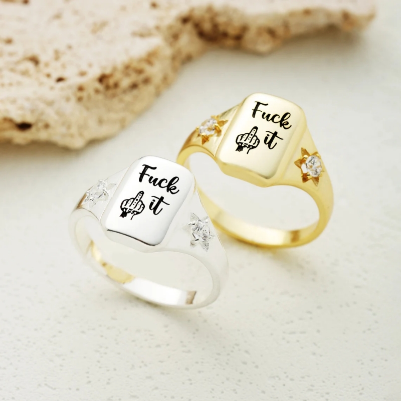 Funny Engraved Fu*k It Ring