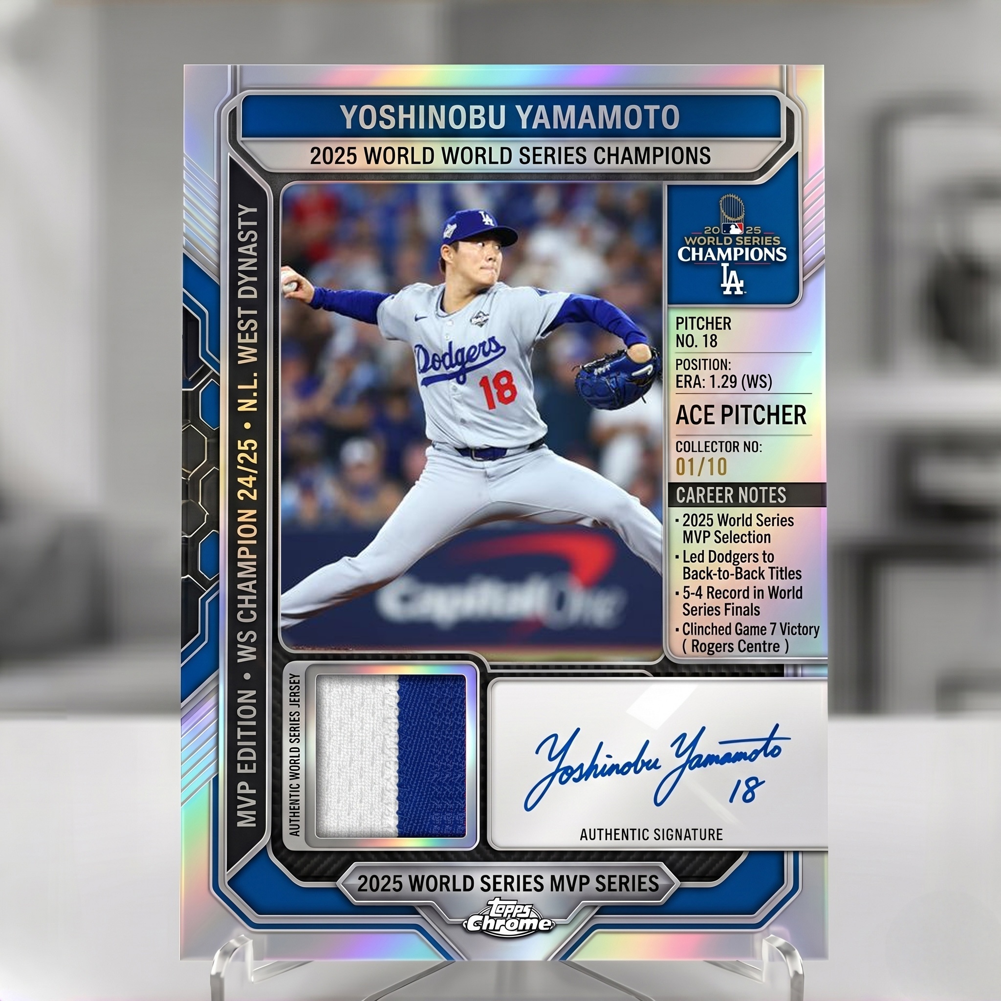 ⚾ Yoshinobu Yamamoto 2025 World Series MVP Auto Relic Cards!