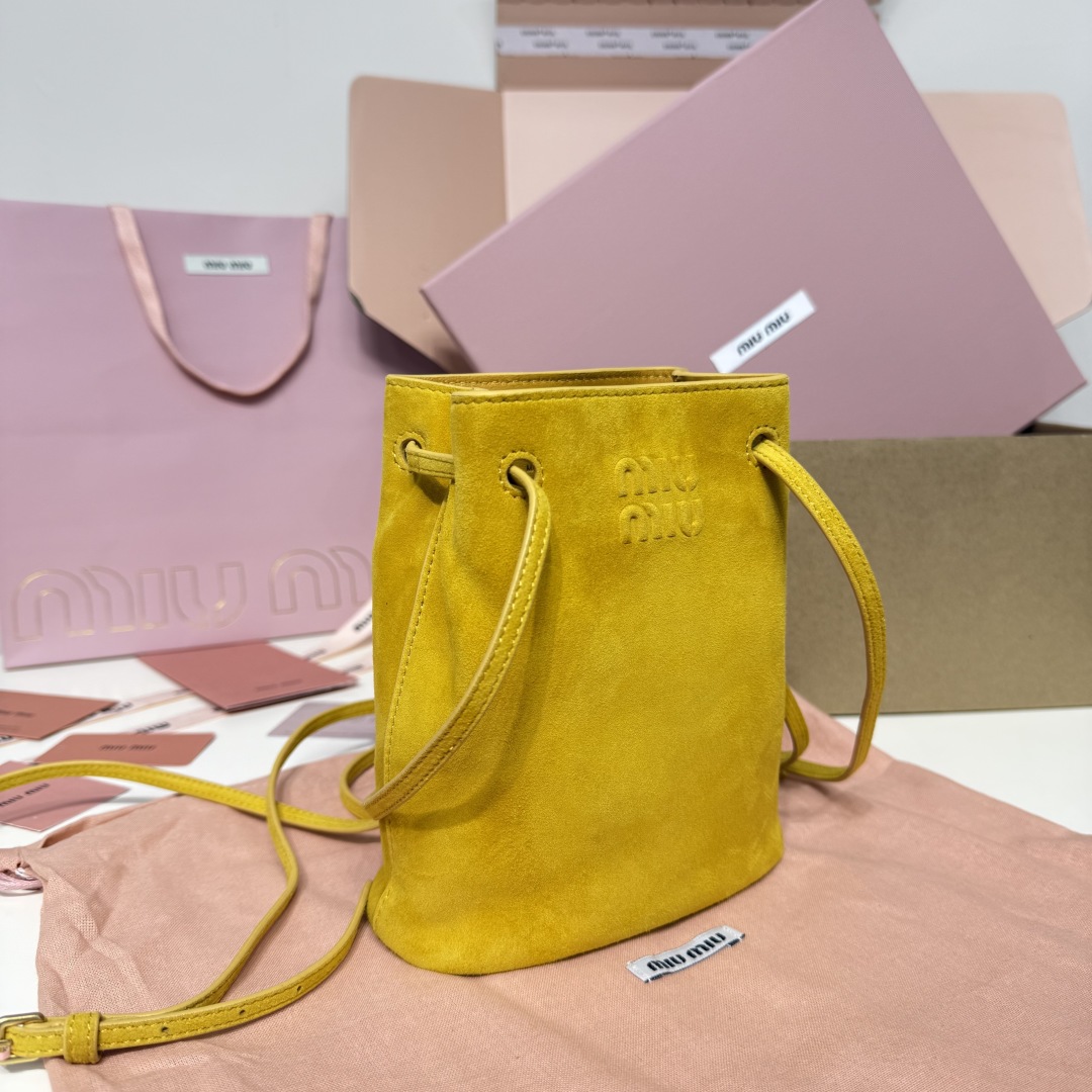 Miu Miu Suede Mini Bucket Bag 5NF460