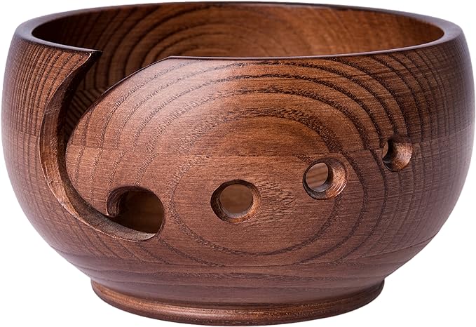 🔥Hot Sale Now-SAVE 60% OFF🔥-- Handmade Solid Wood Yarn Bowl Crocheting Bowl-BUY 3 GET 20% OFF