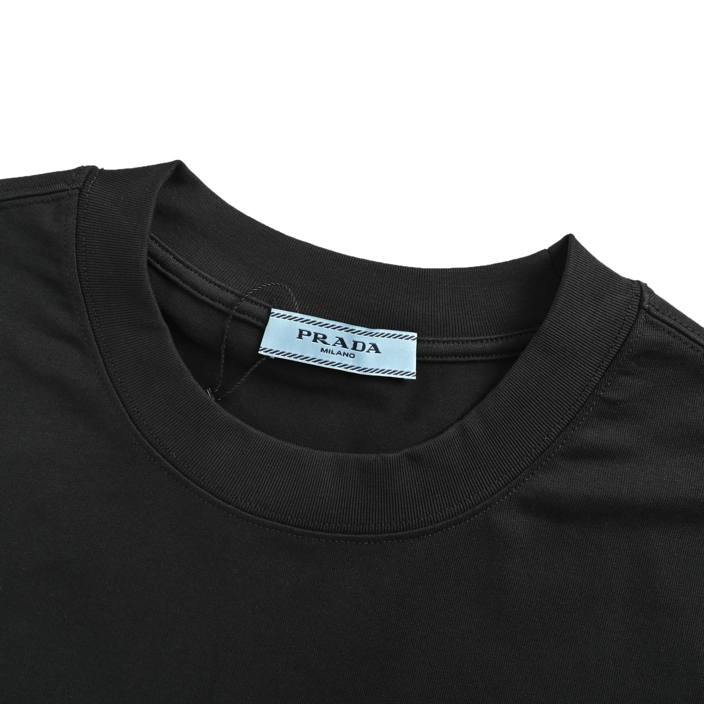 Prada 25ss liquid silver triangle logo print short sleeve