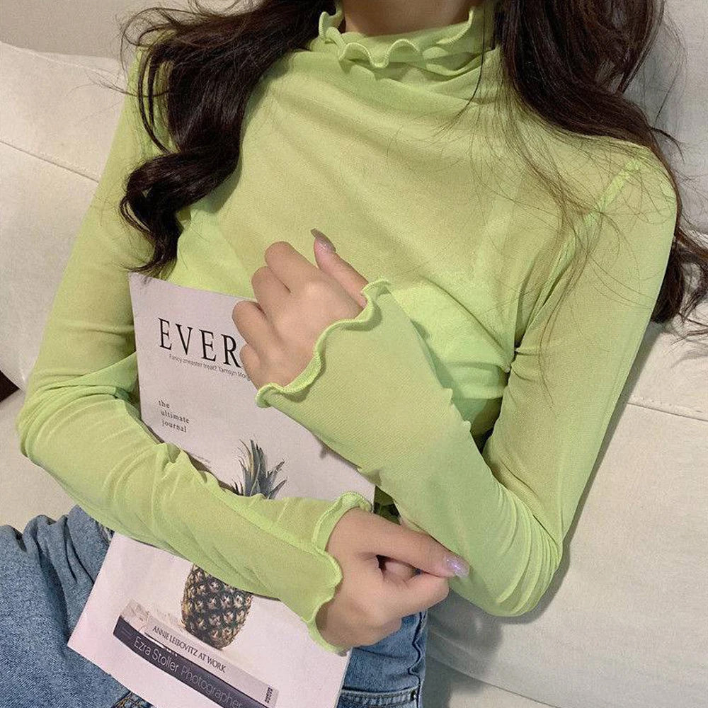 Long Sleeve See Through Transparent Shirts