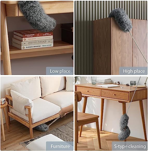 (🔥Last Day Promotion-SAVE 50% OFF)🧹30-100 Inches Retractable Washable Curved Microfiber Duster-BUY 2 GET 10% OFF & FREE SHIPPING！