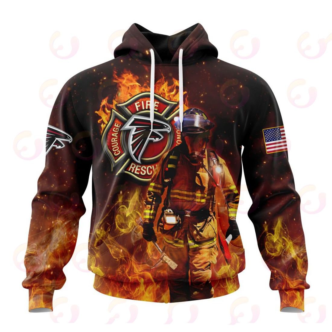 ATLANTA FALCONS HONOR FIREFIGHTERS – FIRST RESPONDERS 3D HOODIE