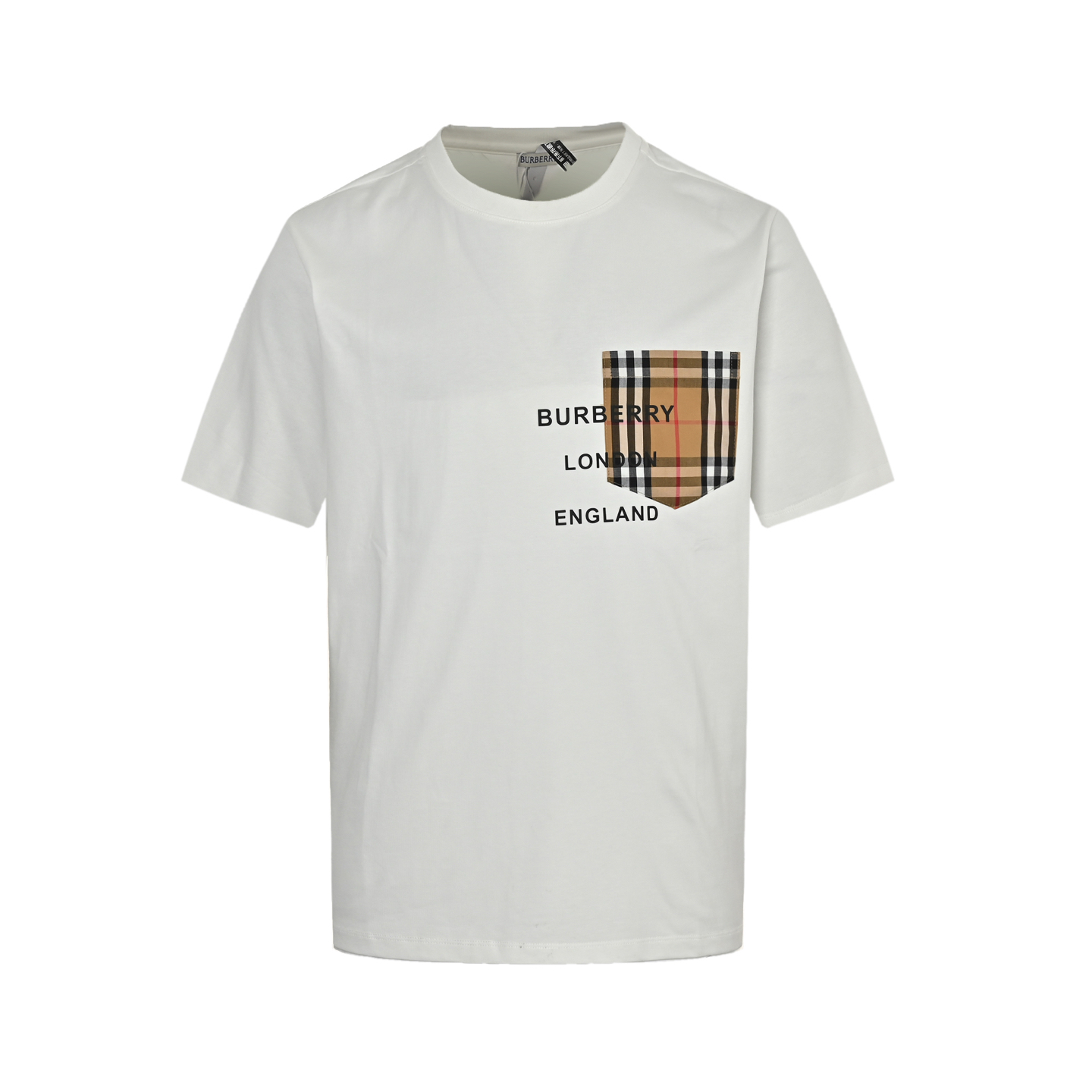 Burberry Checked Pocket Laminating Letter Short Sleeve