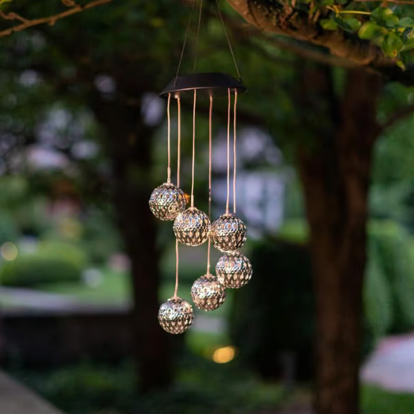 (🔥2025 BEST GIFT TO FAMILY🔥)Solar Metal Orb Wind Chime Mobile - Rainbow Color Changing LED Lights