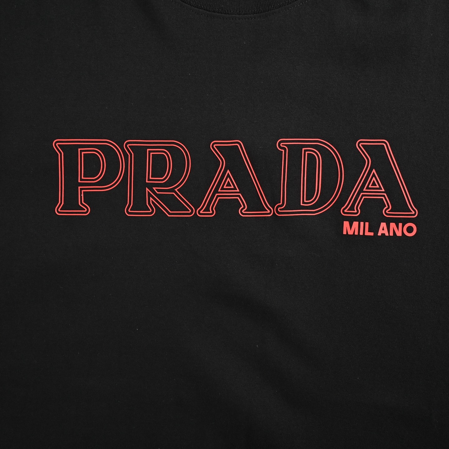 Prada 25ss hollow letter print logo short sleeve