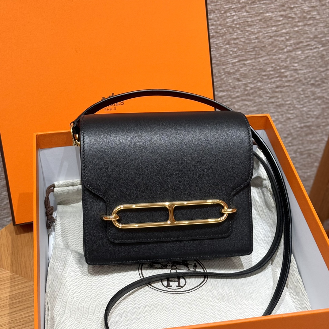 Hermès Roulis 89Noir Handbag (Handmade to Order)