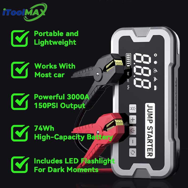 4 in 1 Portable Jump Starter with Air Pump Pro