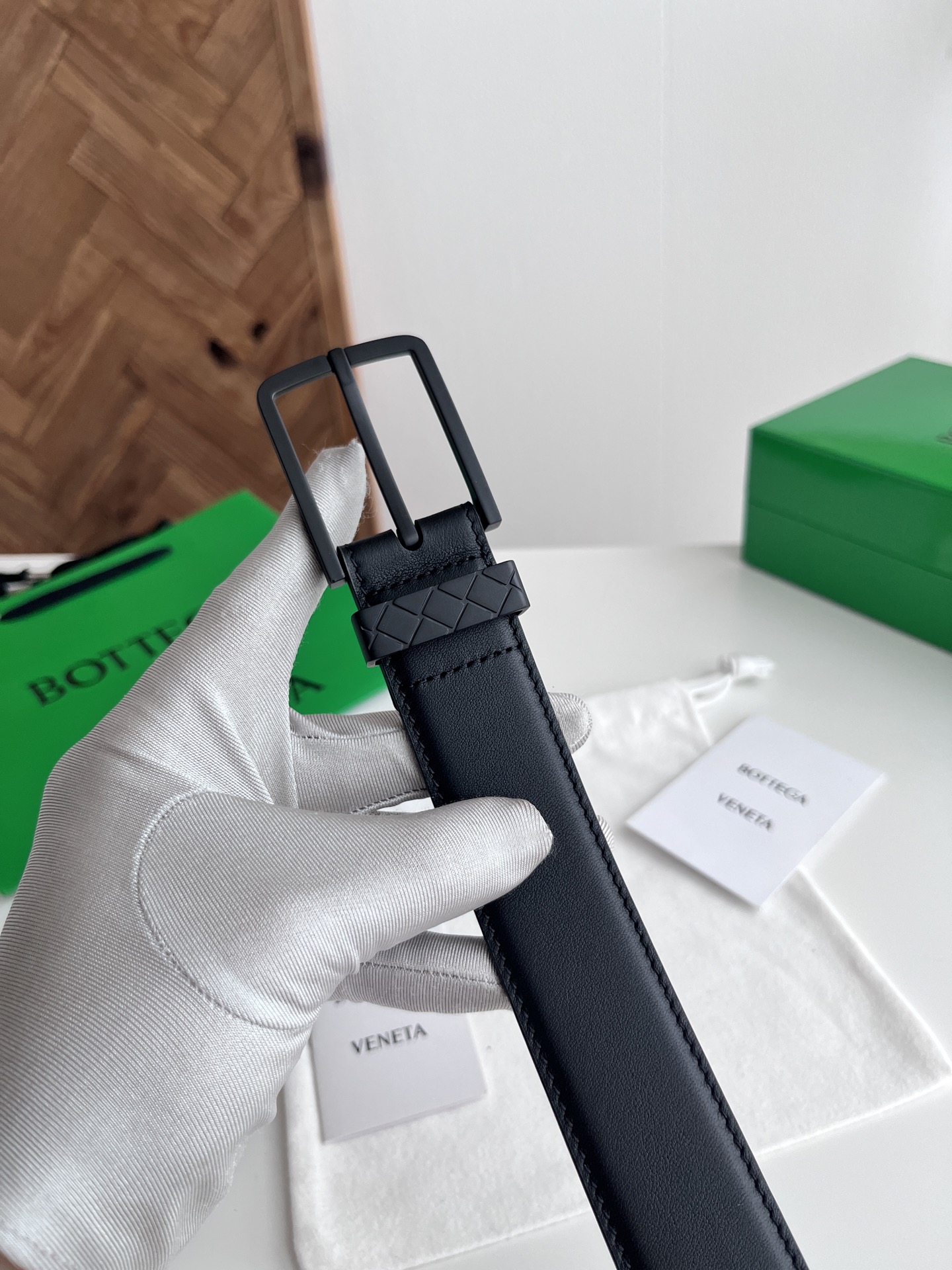 Bottega Veneta pin buckle cowhide double-sided belt 3.5cm wide