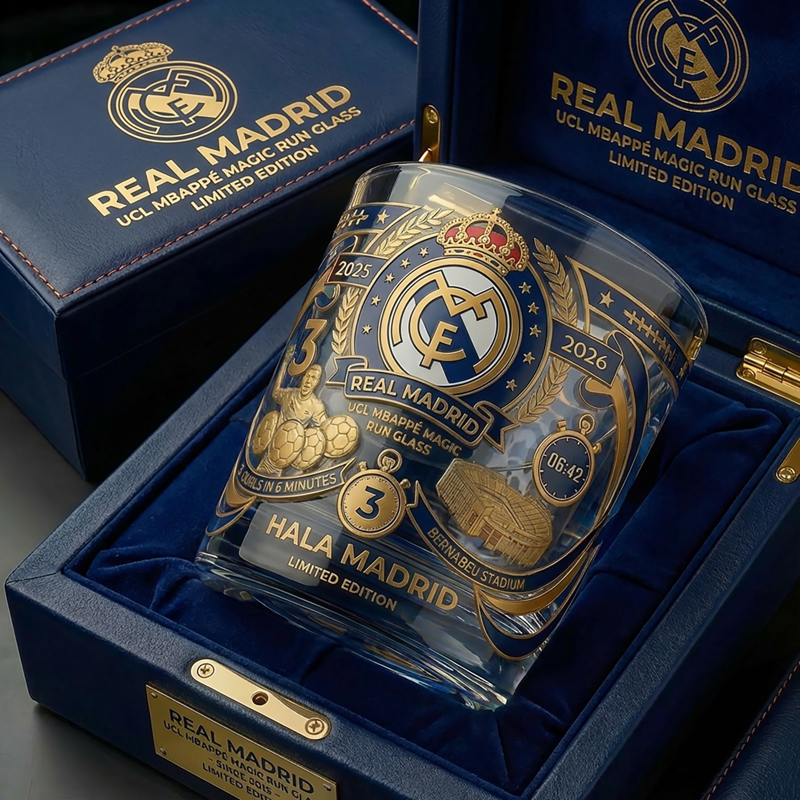 🏆 Real Madrid - UCL 6 Min Hat-Trick Run Glass