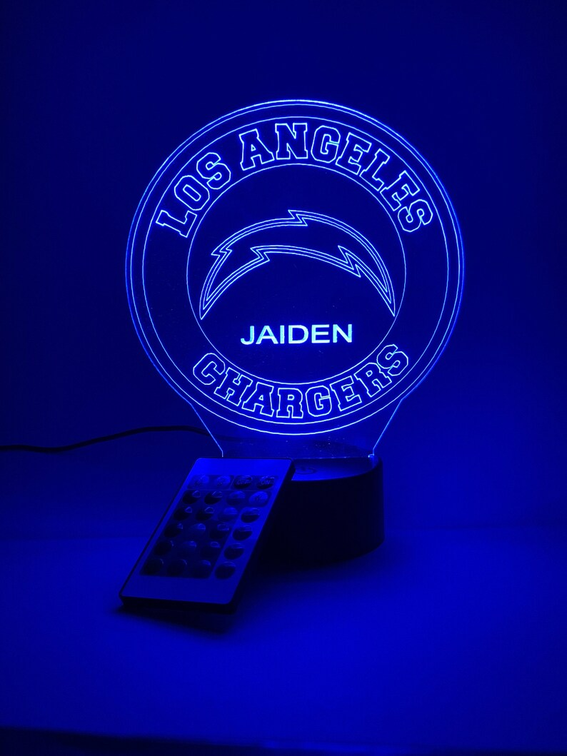 LOS ANGELES CHARGERS 3D LAMP PERSONALIZED