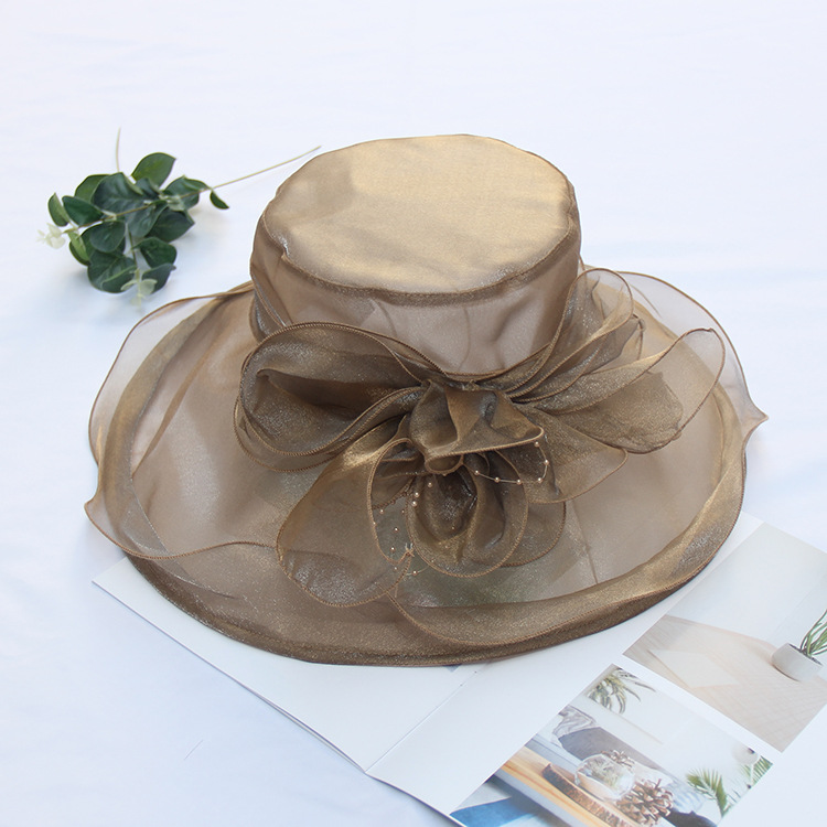 (🔥Last Day Promotion-SAVE 50% OFF)-Elegant Lady Wide Brim Flower Sun Hat - BUY 2 GET 10% OFF