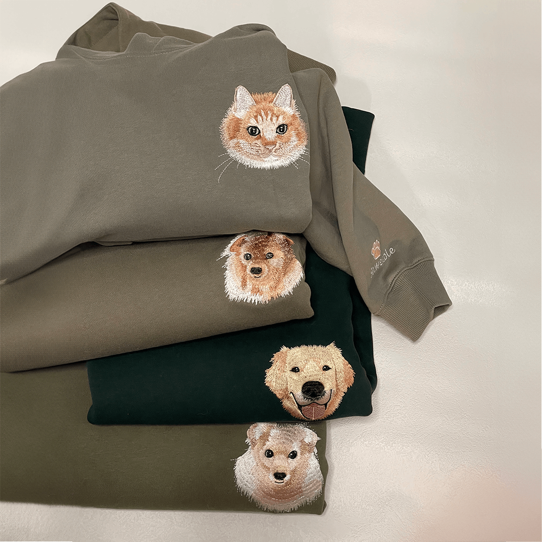 Custom Pet Portrait Embroidered Hoodie
