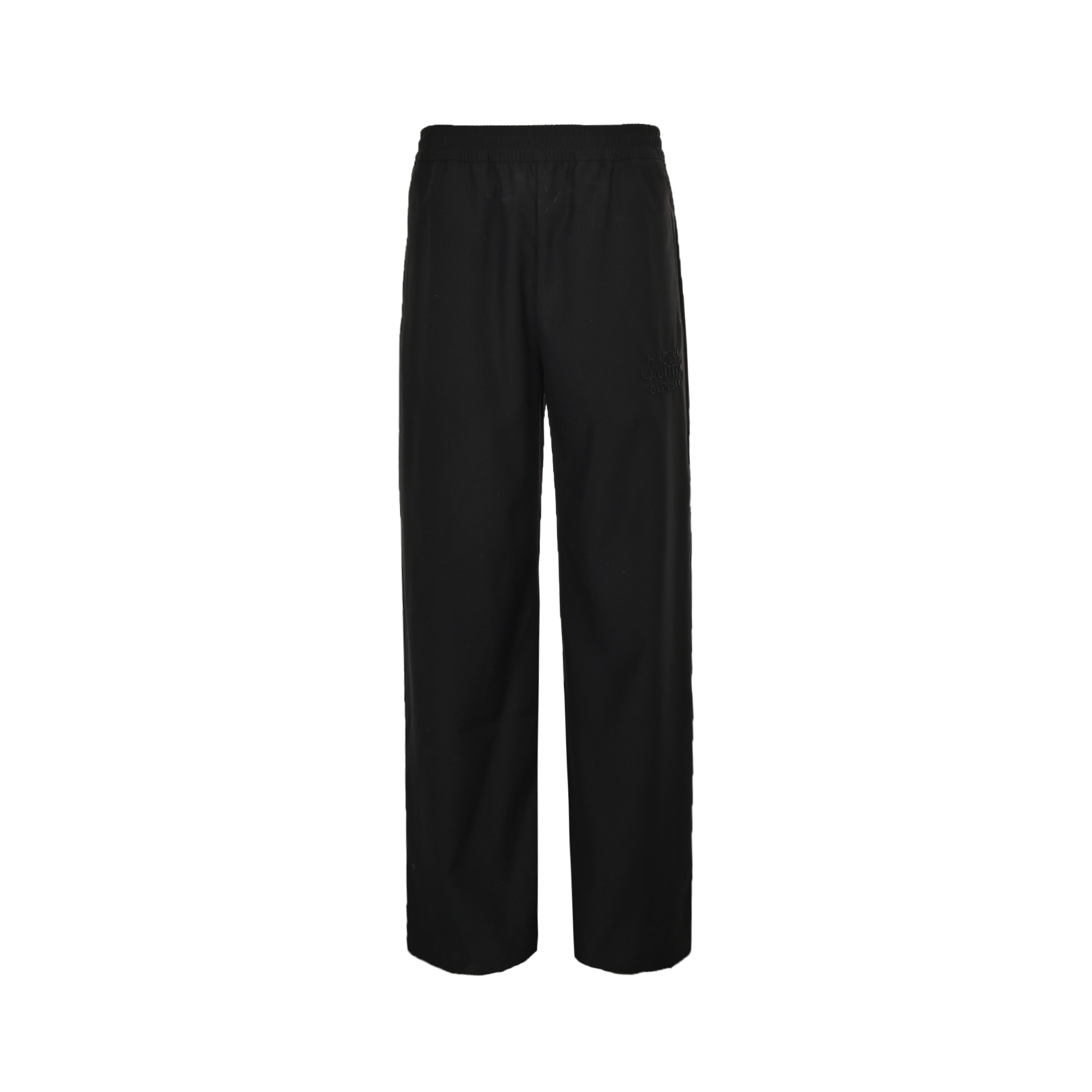 Louis Vuitton Solid Color Drawstring Straight Leg Embroidered Wool Trousers