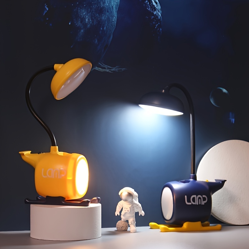 1pc Cartoon Helicopter Aircraft Usb Rechargeable Desk Lamp Eye Protection Lamp, Desk Writing Lamp, Reading Bedside Lamp