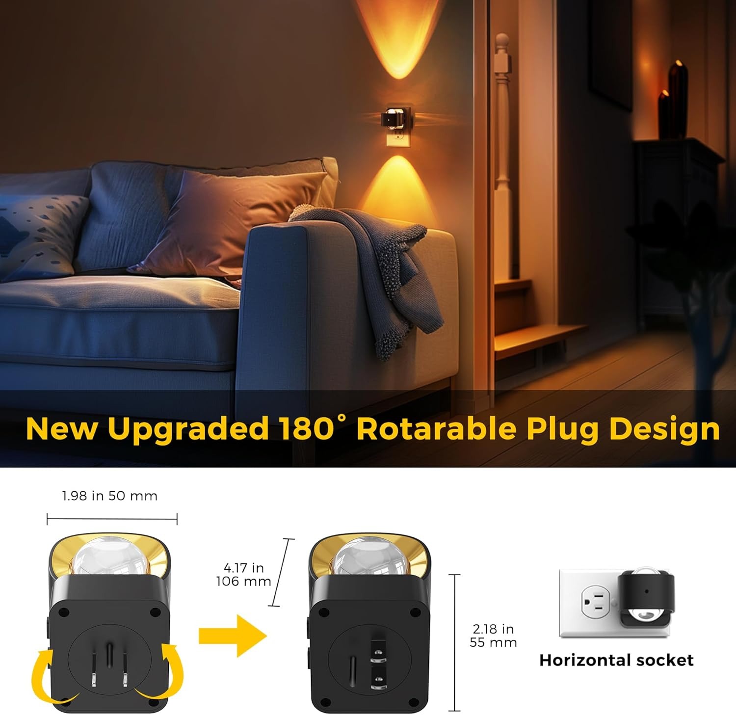 LED Night Light Projector with Sensor Dusk to Dawn
