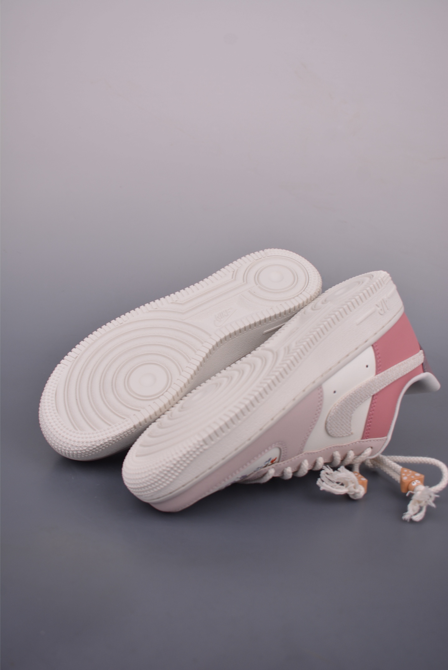 Nike Air Force 1 Low WMNS Embroidered Mushroom Kingdom White and Pink