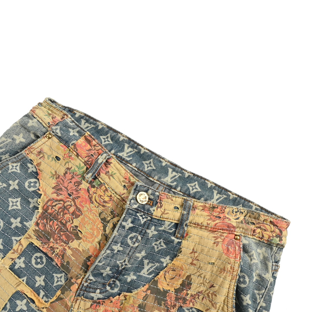 Louis Vuitton Vintage Rose Floral Jeans