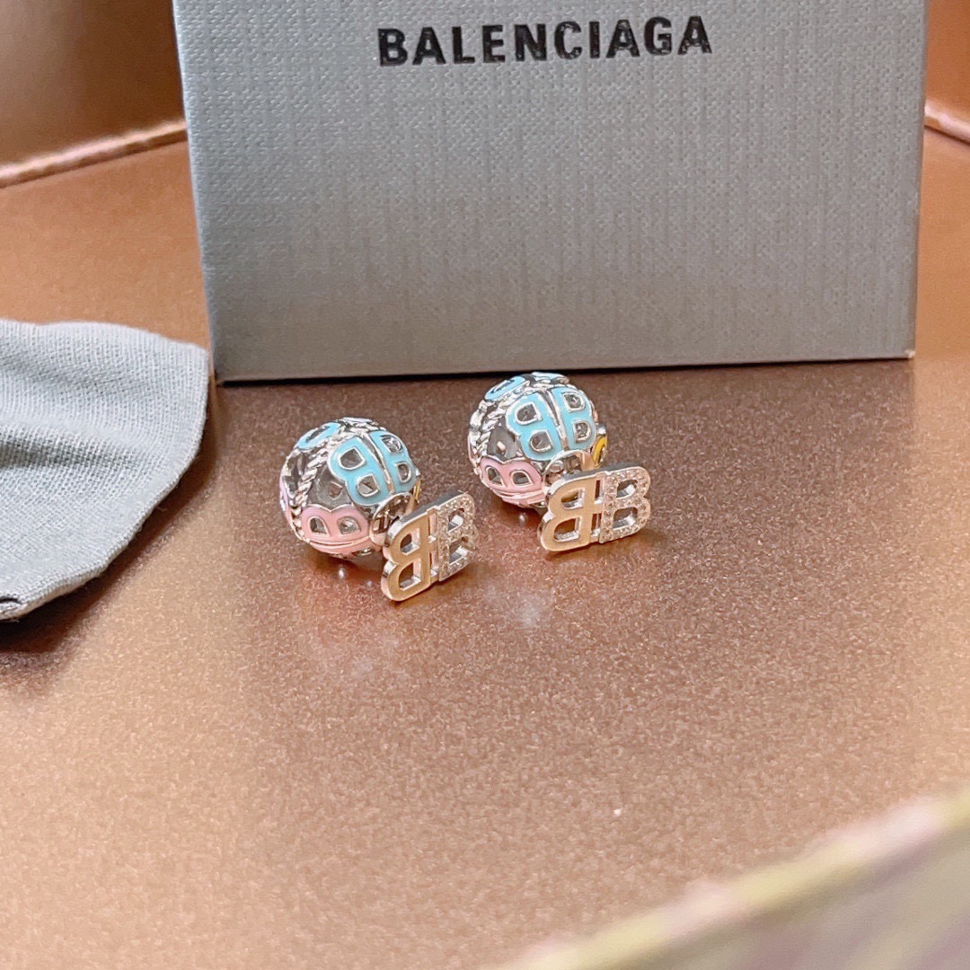 Balenciaga BB Hollow Sphere Earrings