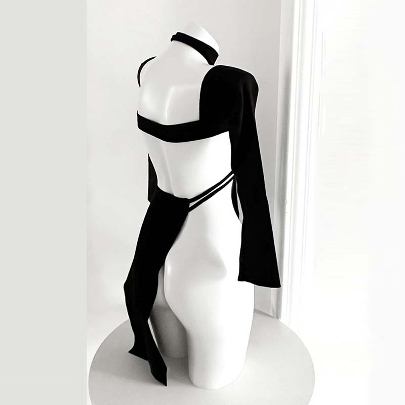 Sexy Love Heart Hollow Out Lingerie Dress