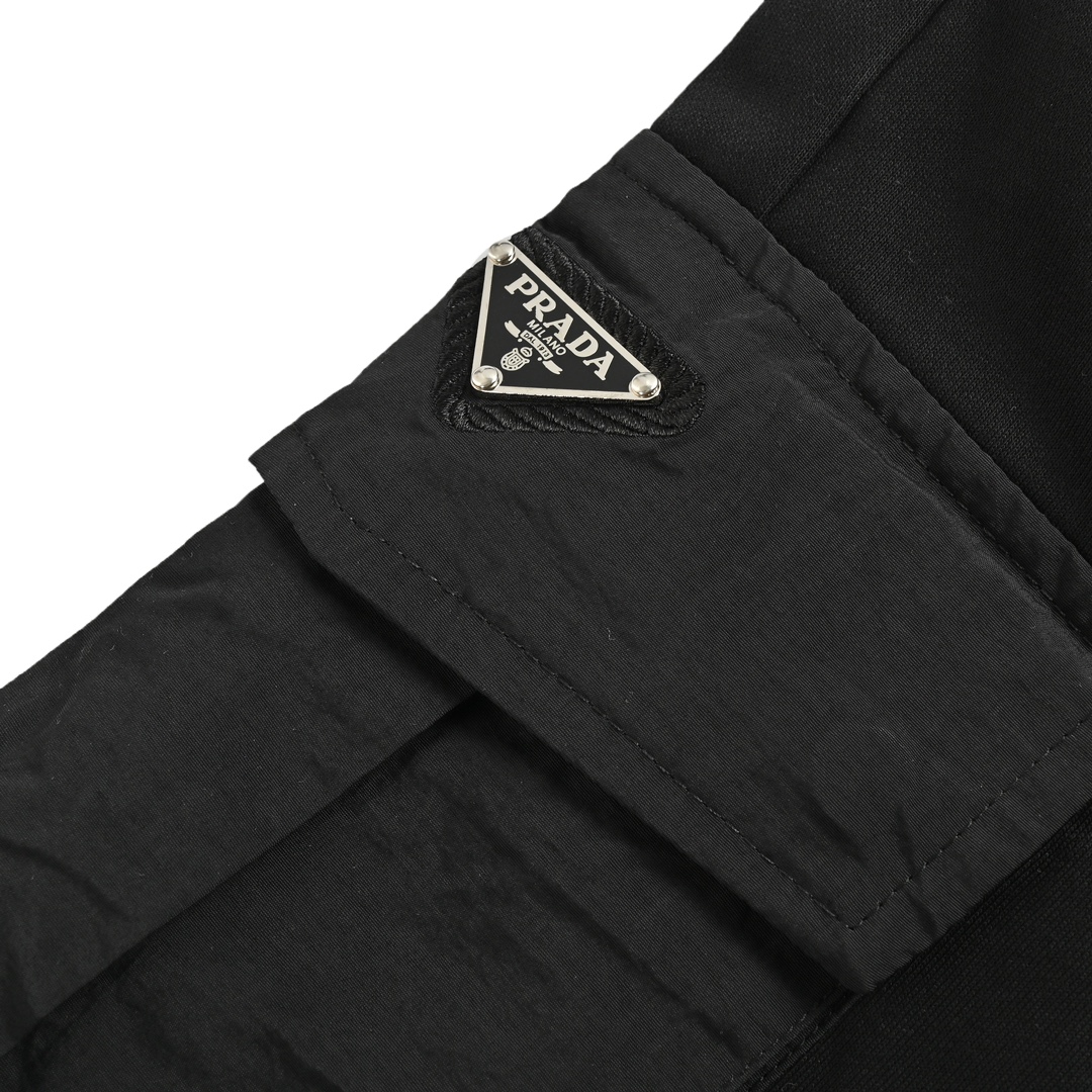 Prada belt buckle triangle logo cargo shorts