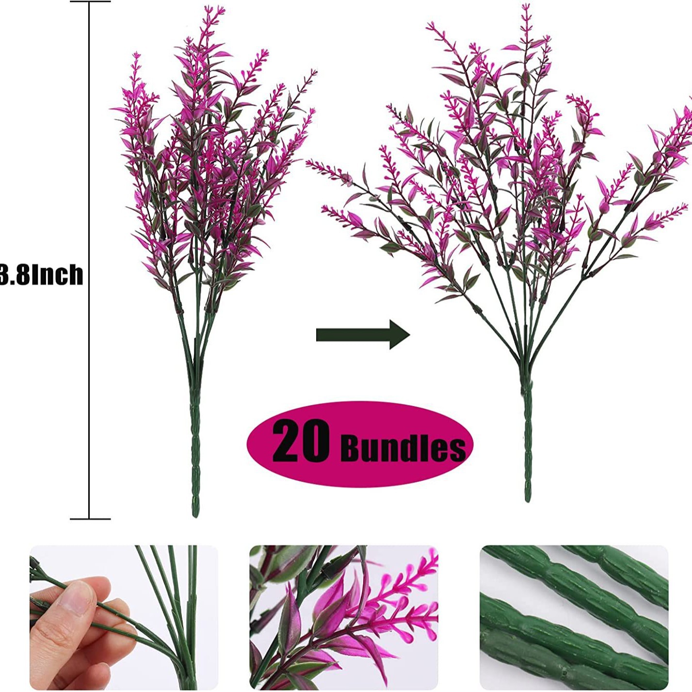 🏆Flash Sale⚡Artificial Outdoor Sunset Lavender Flowers - UV resistant, Waterproof, Windproof