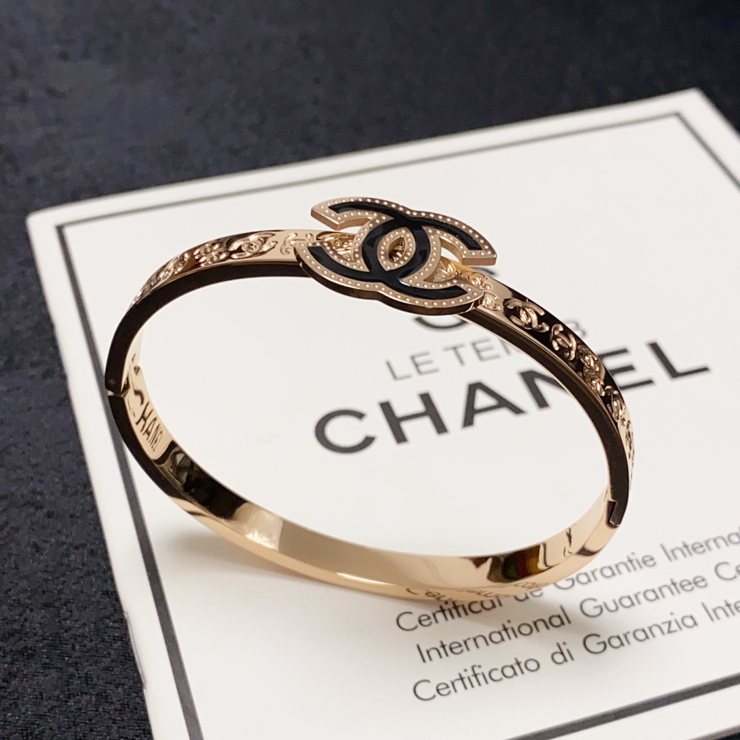 Chanel CC Engraved Bracelet