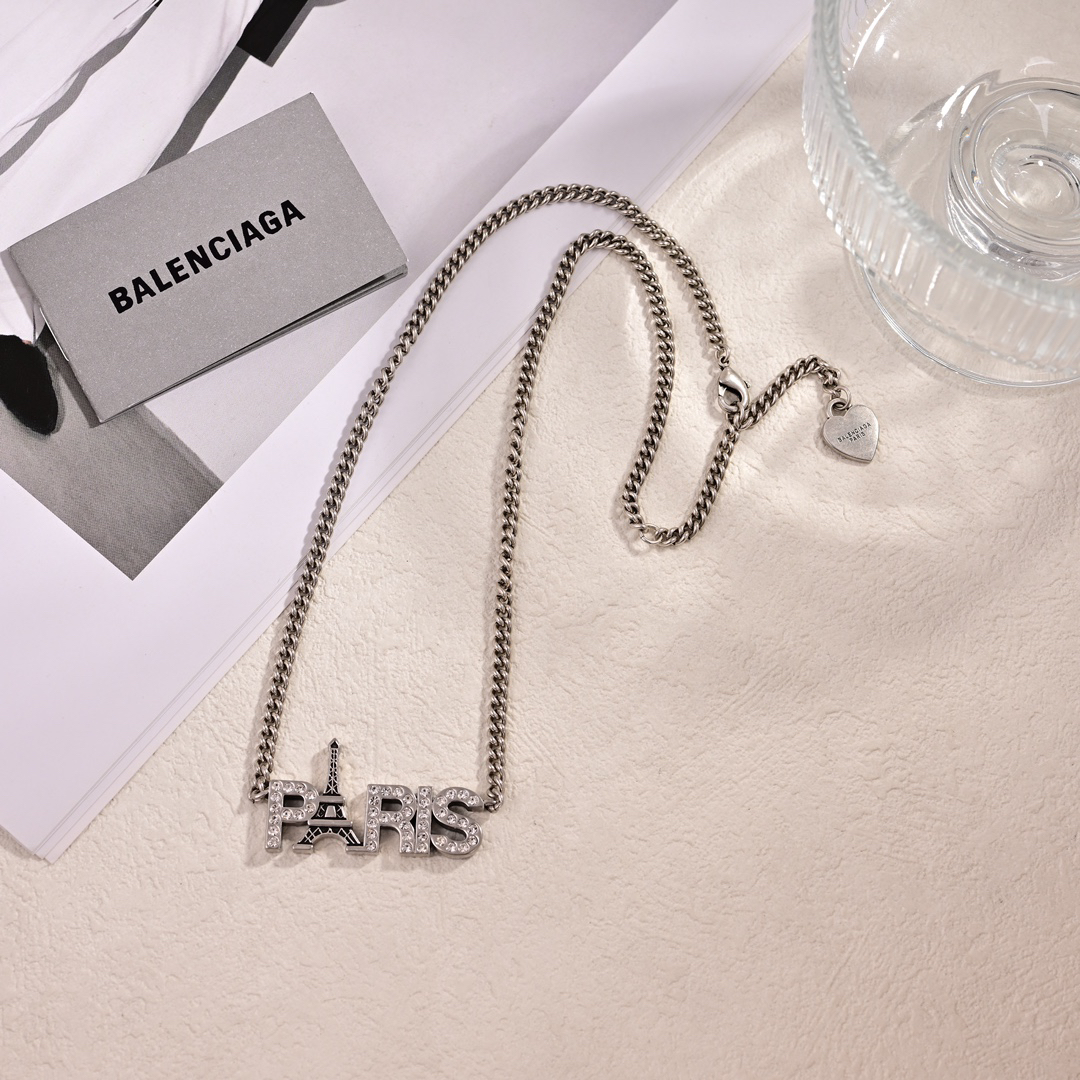 Balenciaga Eiffel Tower Chain Vintage Necklace