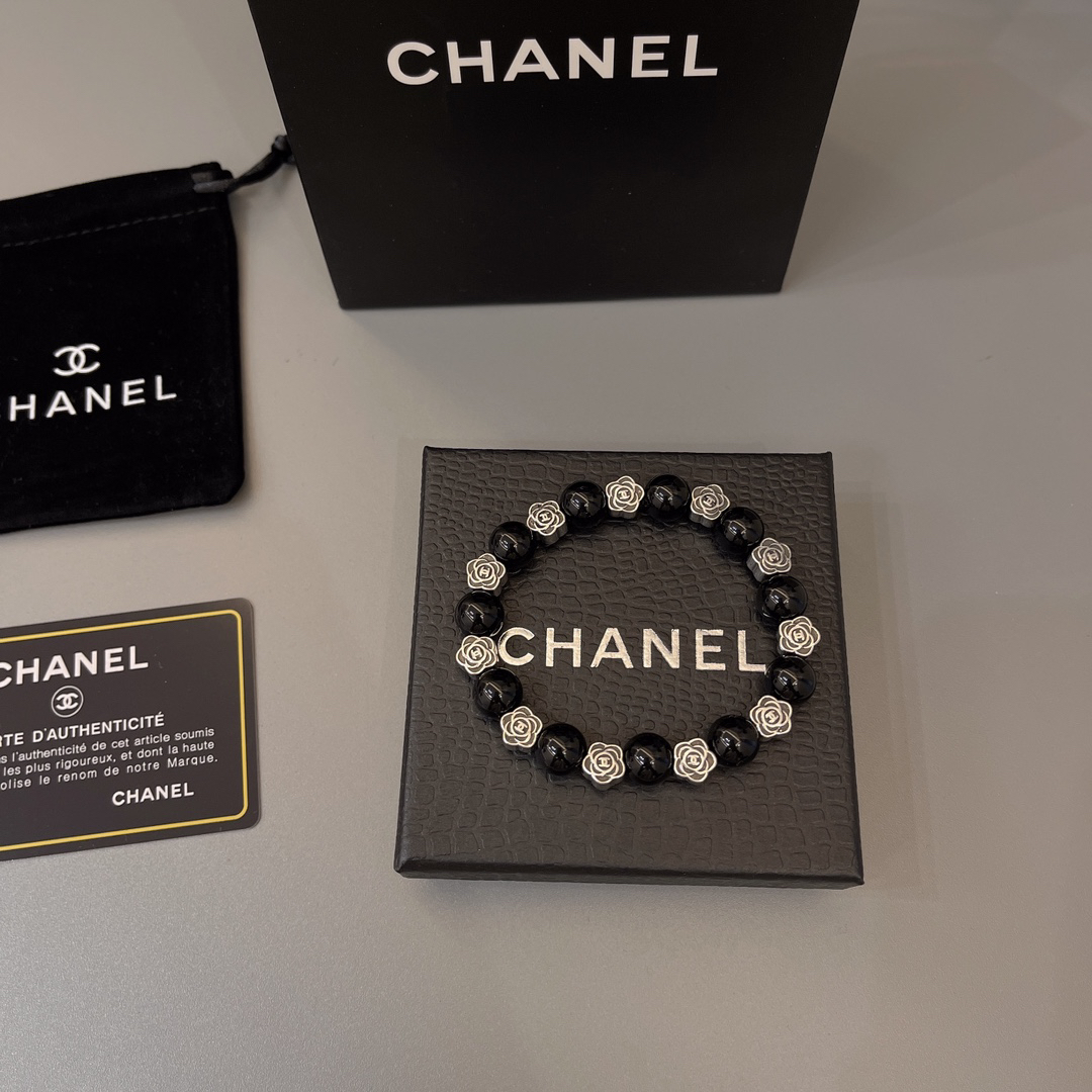 Chanel obsidian distressed bracelet