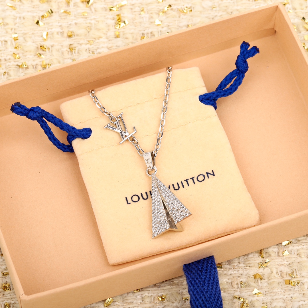 Louis Vuitton Paperplane Folding Airplane Necklace