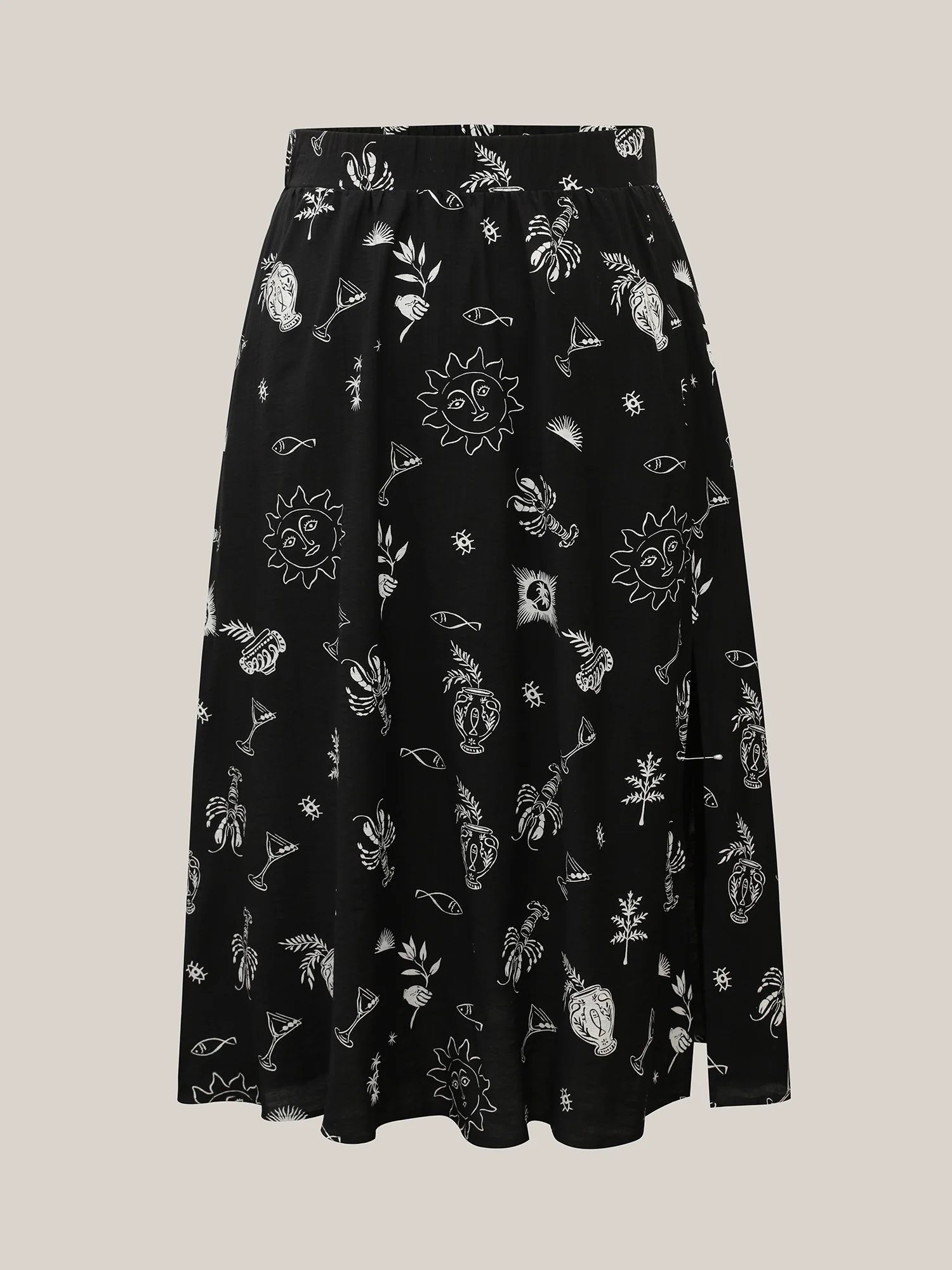 Sunny Dance Printed Slit Maxi Skirt