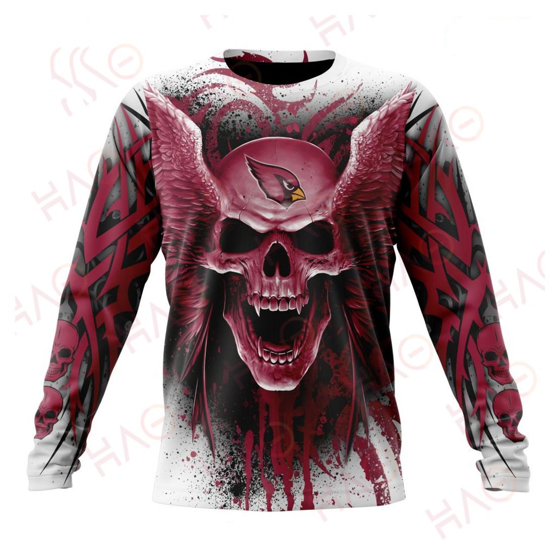 ARIZONA CARDINALS 3D HOODIE SKULL ART