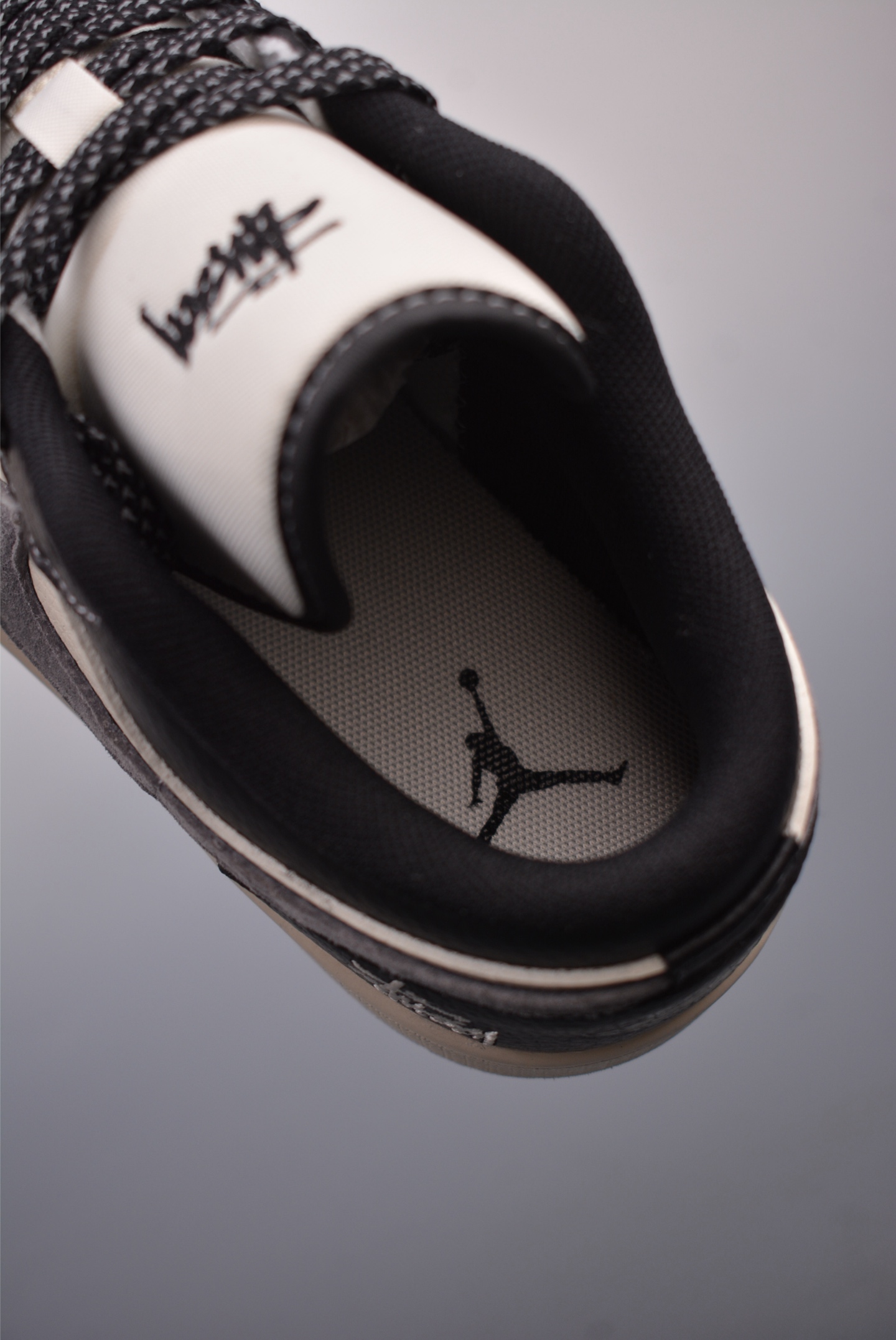 Stussy x Nike Air Jordan 1 Low OG Black, Grey and White XX3318-511