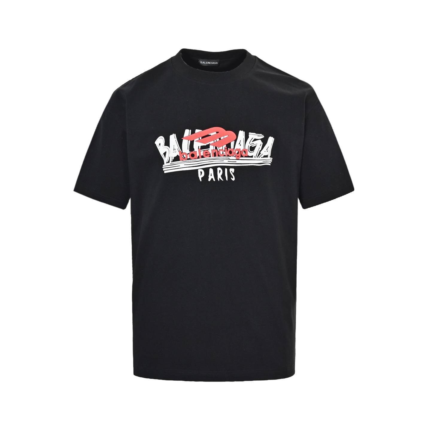 Balenciaga 25ss graffiti multi-logo foam print short-sleeves
