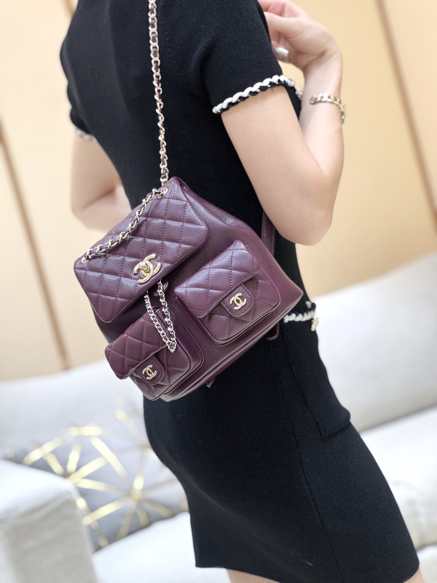 Chanel 24A duma double backpack 3860