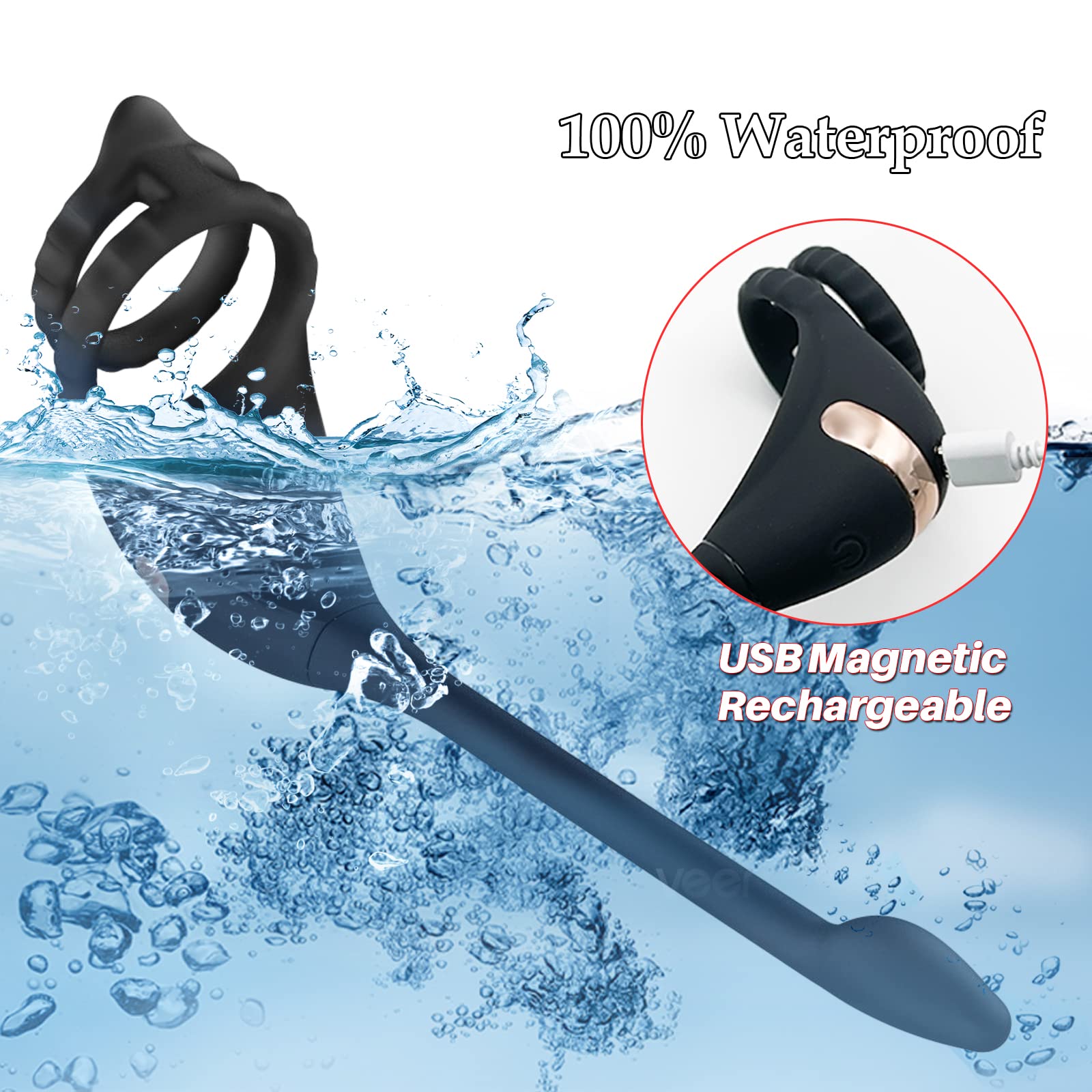 Dual Vibrating Cock Ring & Anal Plug – 3-in-1 Prostate Massager for Explosive Pleasure