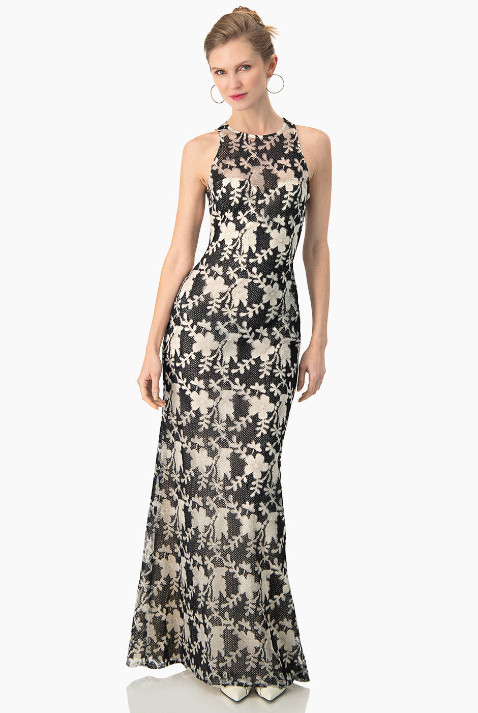 Vestido largo floral sin mangas