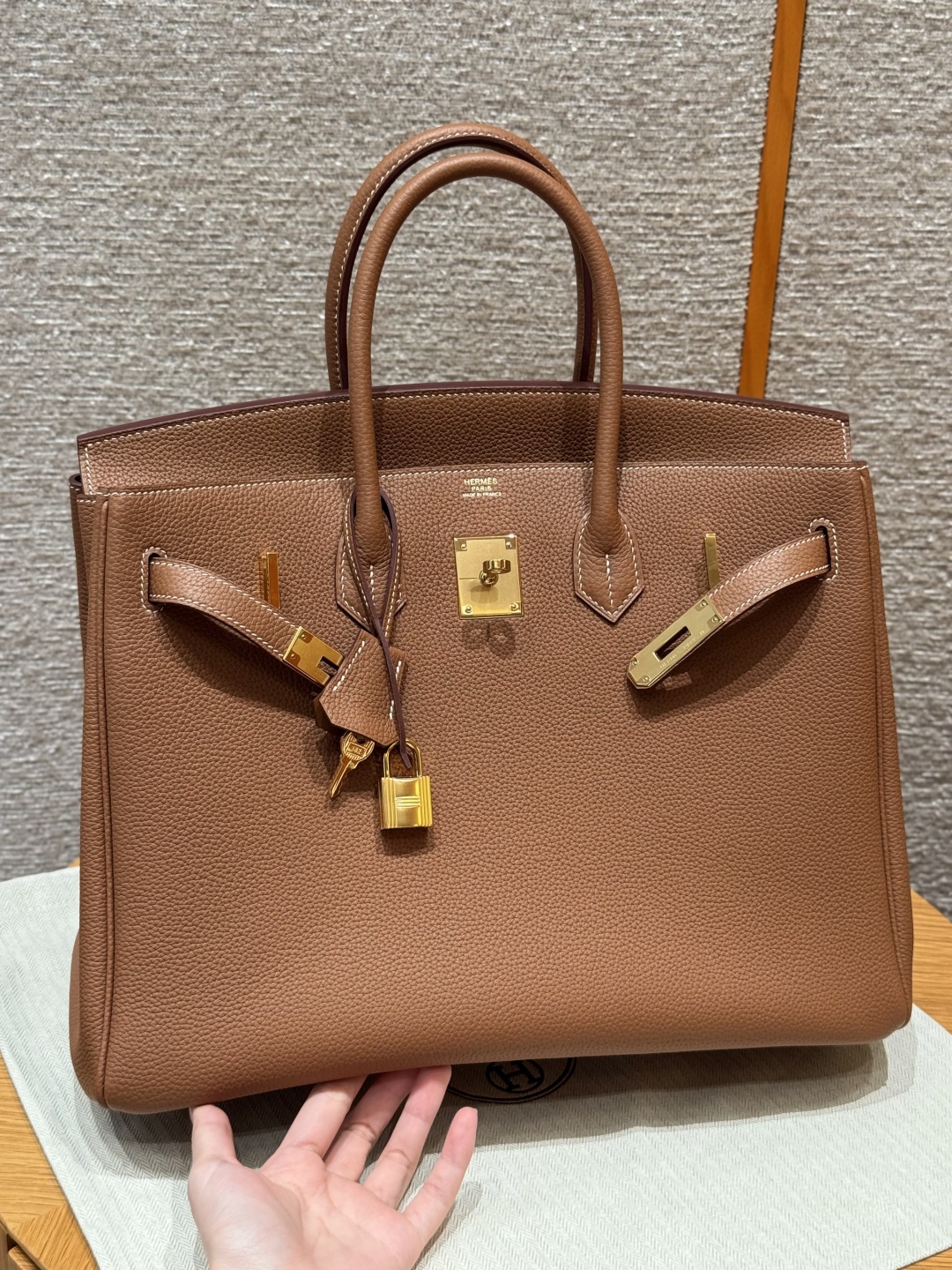 Hermes Birkin 37gold handbag (handmade to order)