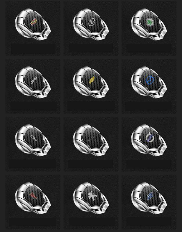 🚗2023 Car logo brand carbon fiber car engine start stop button decoration