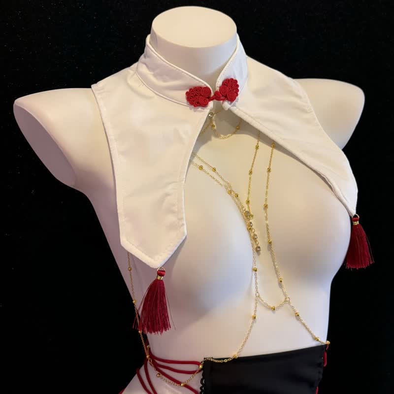 Vintage Lace-up Hollow Out Cheongsam Lingerie Dress