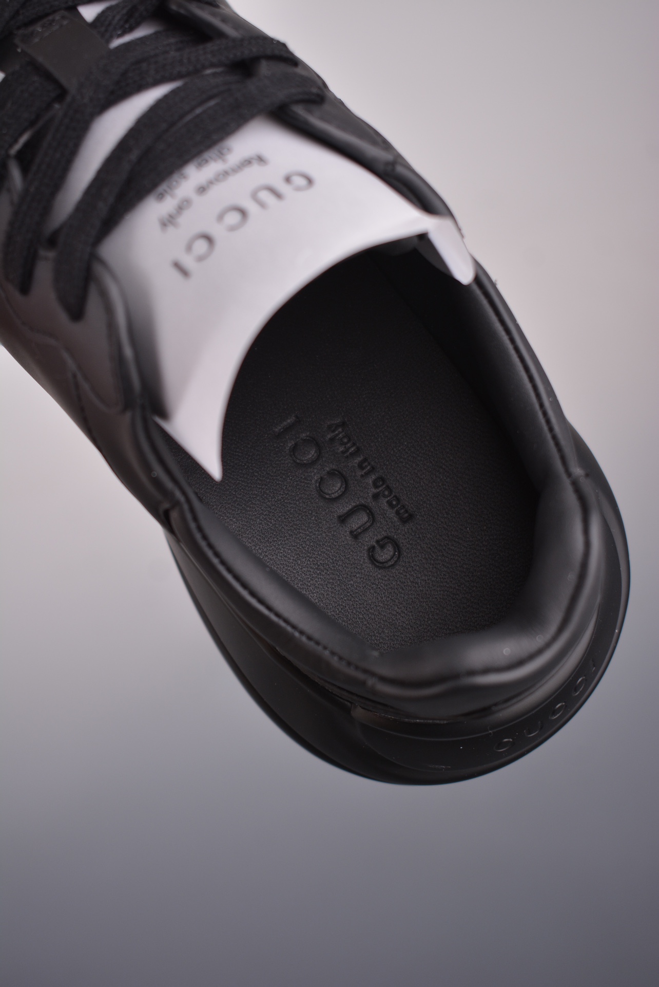 Gucci Leather Black and White Double G Hollow