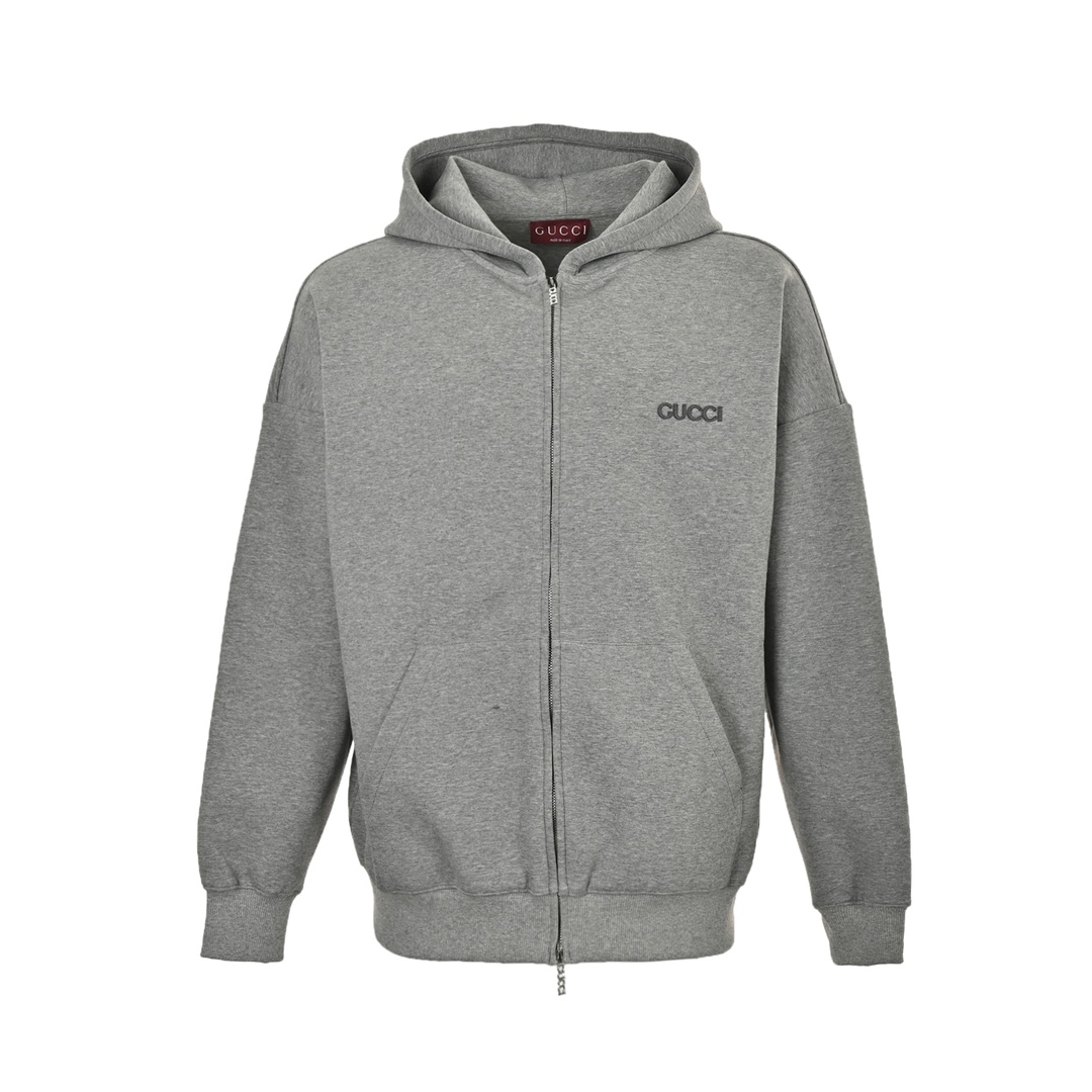Gucci 24Fw small logo zip-up hooded sweatshirt jacket