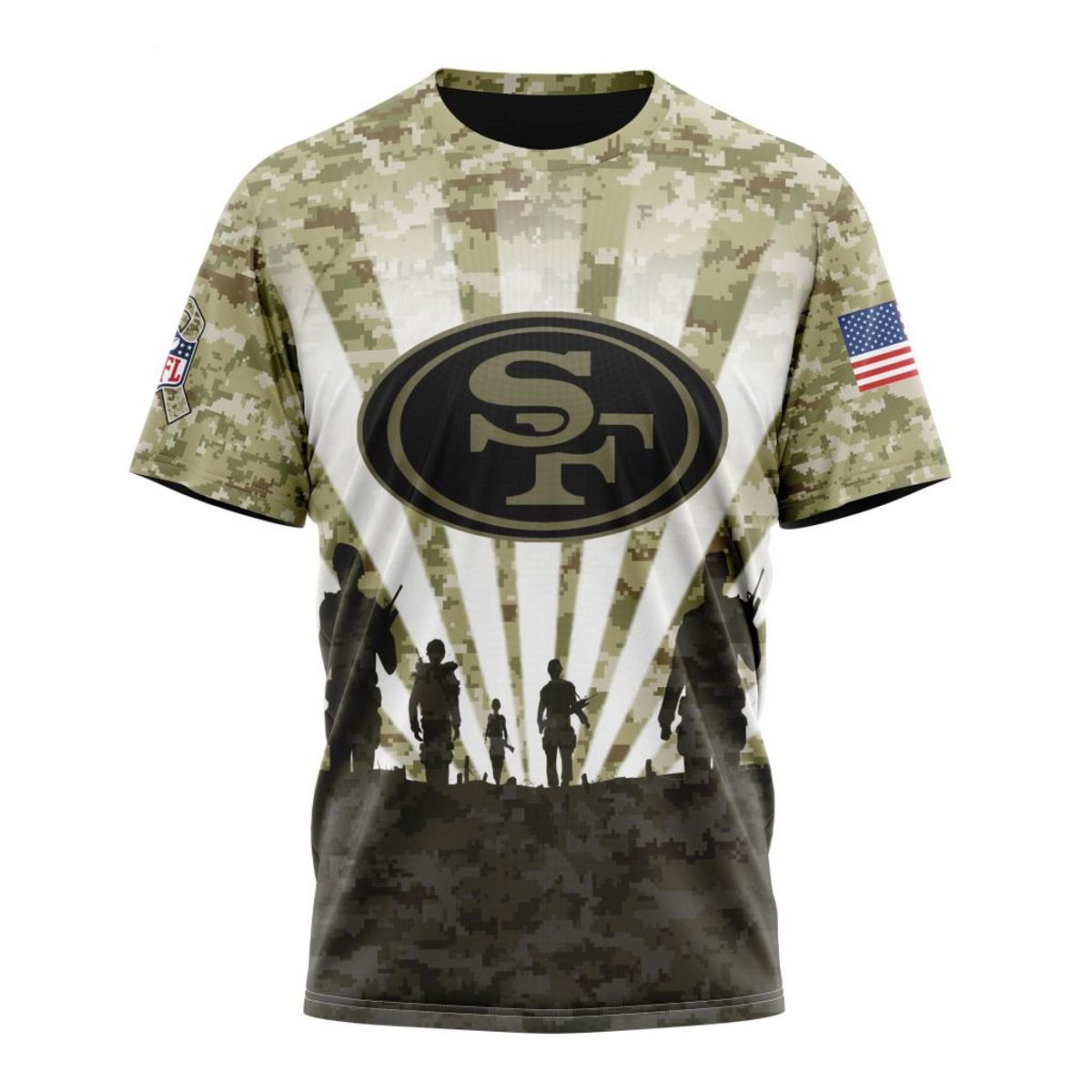 SAN FRANCISCO 49ERS 3D HOODIE HONOR VETERANS