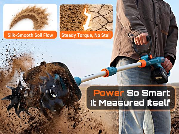 💥Clearance sale💥Electric Tiller for Gardening, 360 RPM Rototiller Cordless Cultivator