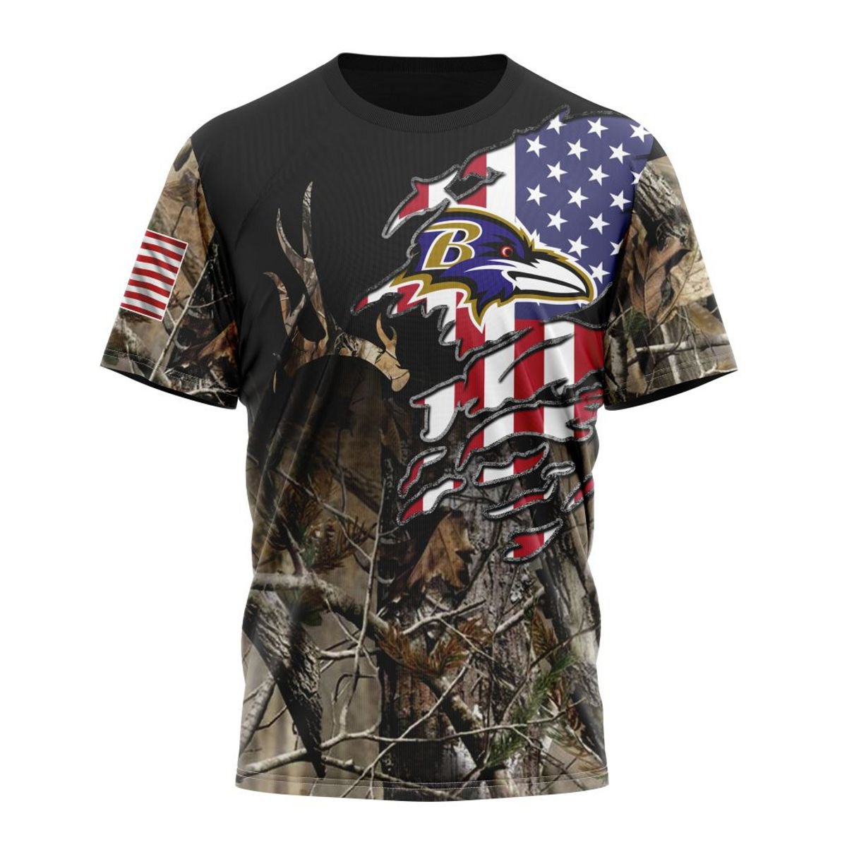 BALTIMORE RAVENS 3D HOODIE CAMO REALTREE HUNTING