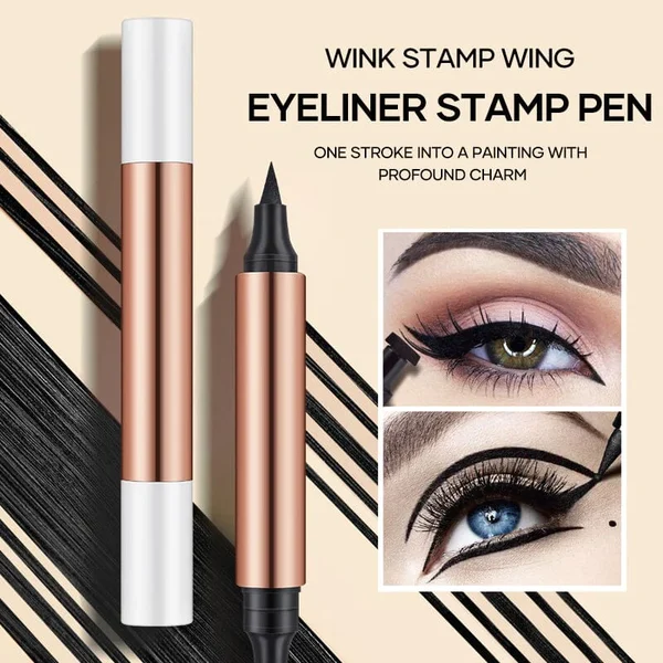 HOT SALE🔥2-In-1 Waterproof Alluring Cat Eye Stamp Eyeliner