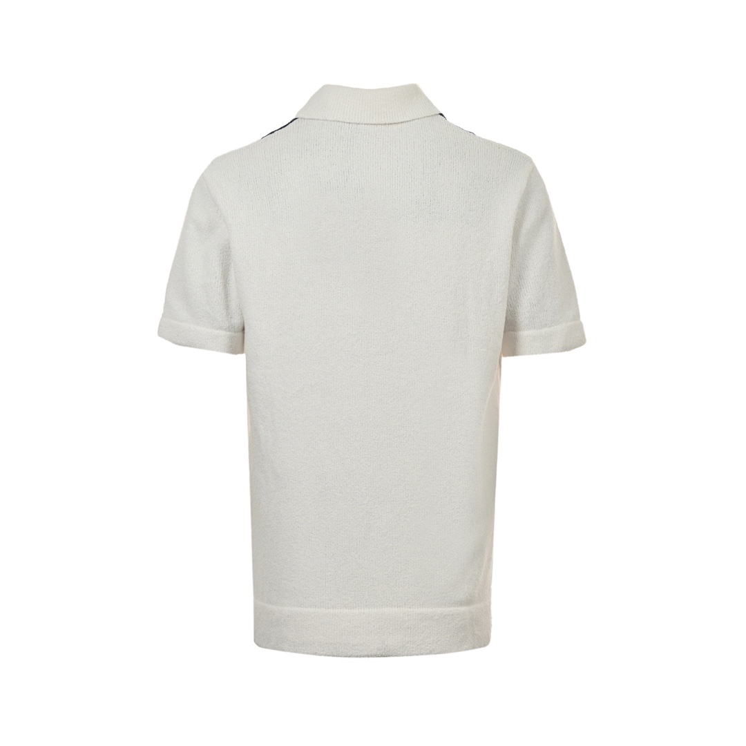 Gucci 24ss contrast stripe knitted Polo short sleeve