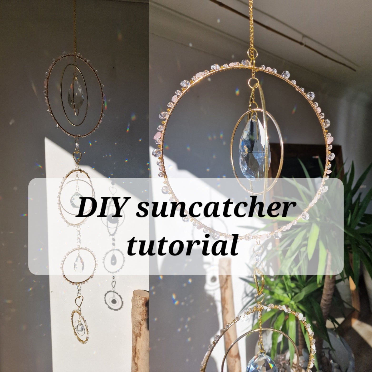 large crystal suncatcher DIY kit with wire wrapping Persephone